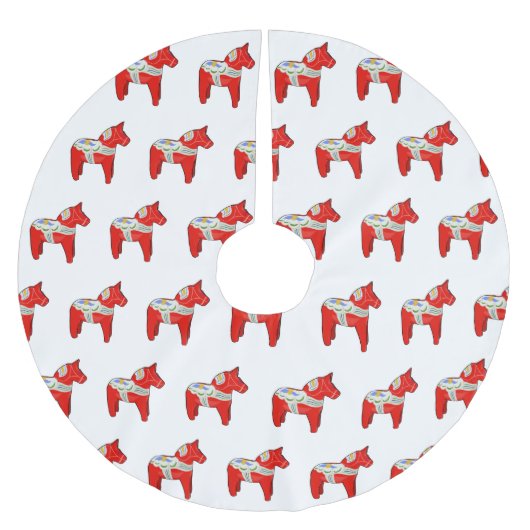Dalecarlisches Pferd Polyester Weihnachtsbaumdecke (Vorderseite)