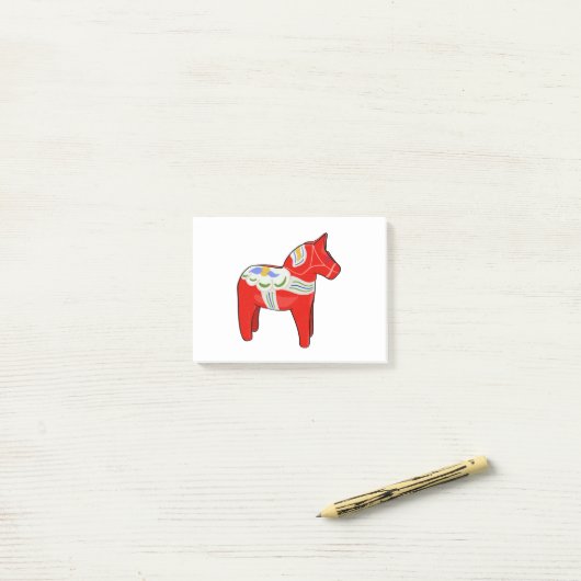 Dalecarlisches Pferd Post-it Klebezettel (Auf Schreibtisch)