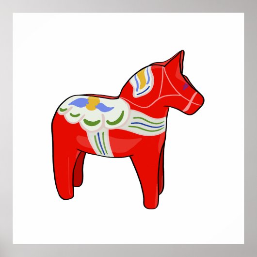 Dalecarlisches Pferd Poster (Vorne)