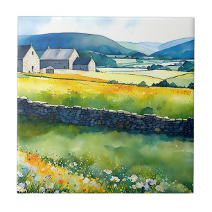 "Dalehaven" weite Landschaft Yorkshire Dales Scene Fliese