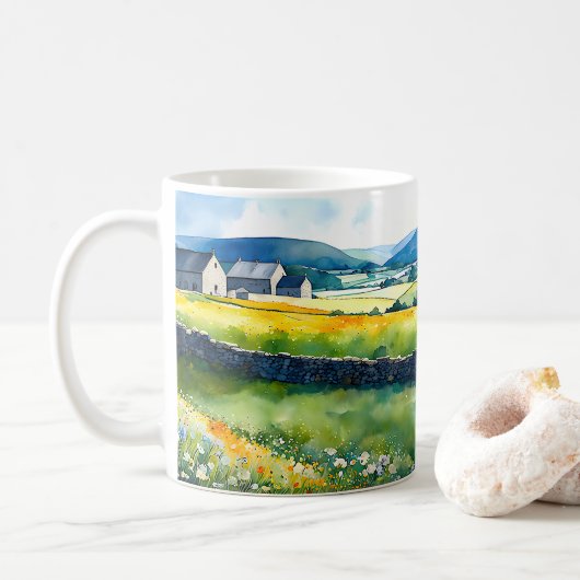 "Dalehaven" weite Landschaft Yorkshire Dales Scene Kaffeetasse (Mit Donut)