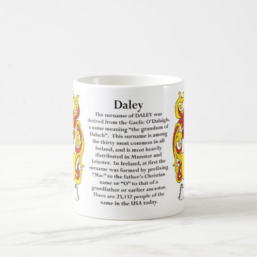 Daley Familien-Wappen Tasse (Mittel)