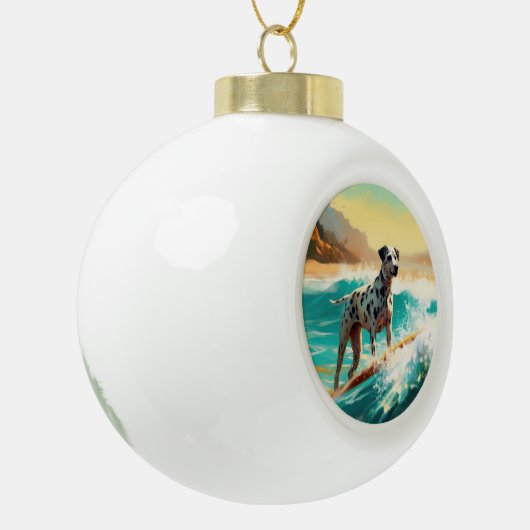 Dalformation Beach Surfgrafieren Keramik Kugel-Ornament (Links)