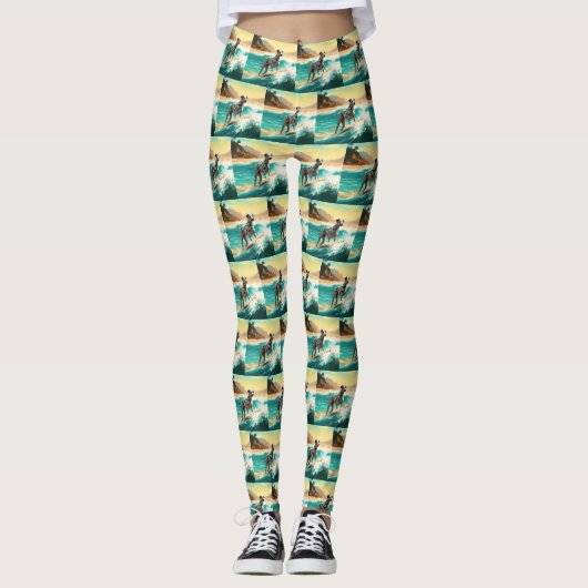 Dalformation Beach Surfgrafieren Leggings (Vorderseite)