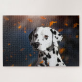 Dalformation Hund Tierportrait-Herbstlaub Puzzle (Horizontal)