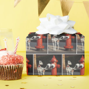 Dalformation Saluting a Red Fire Hydrant Geschenkpapier