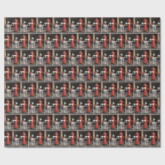 Dalformation Saluting a Red Fire Hydrant Geschenkpapier (Flach)