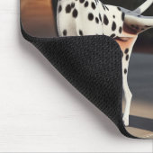 Dalformation Saluting a Red Fire Hydrant Mousepad (Ecke)