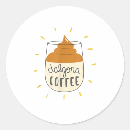 Dalgona Coffee Illustration TShirt Runder Aufkleber (Vorderseite)