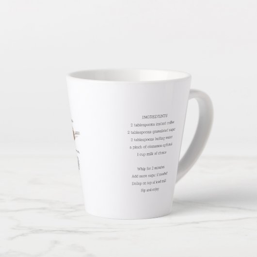 Dalgona Coffee Lover | Monogramm Latte Tasse (Rechte Ecke)
