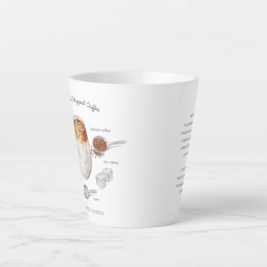 Dalgona Coffee Lover | Monogramm Latte Tasse (Vorderseite)