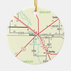 Dalhart TX Karte Keramik Ornament