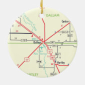 Dalhart TX Karte Keramik Ornament (Hinten)