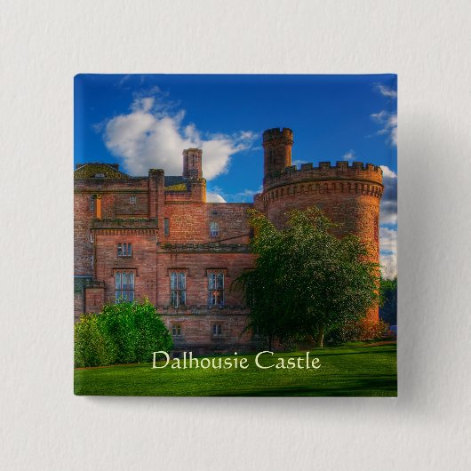 Dalhousie Castle, Midlothian, Schottland Button (Vorderseite)