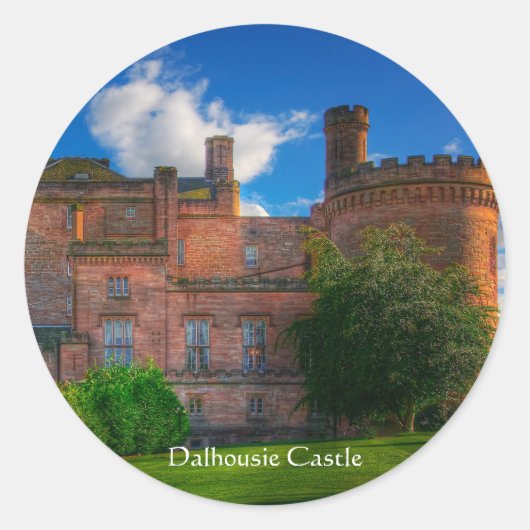 Dalhousie Castle, Midlothian, Schottland Runder Aufkleber (Vorderseite)