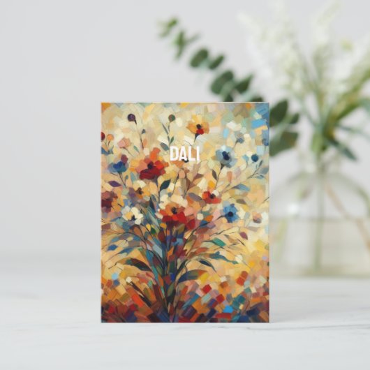 dali florale Postkarte (Stehend Vorderseite)