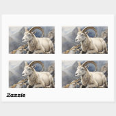 Dali-Schafe auf Berggipfeln Rechteckiger Aufkleber (Blatt)