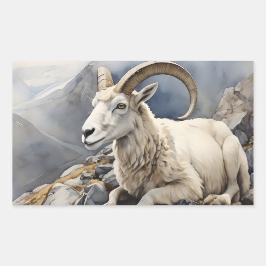 Dali-Schafe auf Berggipfeln Rechteckiger Aufkleber (Vorderseite)