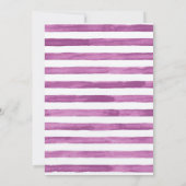 Dalia Lila Wasserfarben Streifen und Goldschrift Einladung (Rückseite)