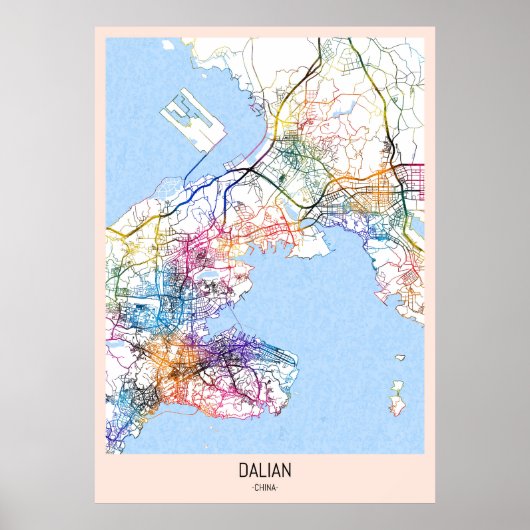 Dalian China City Map Poster (Vorne)