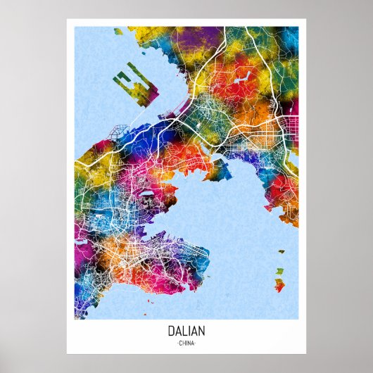 Dalian China City Map Poster (Vorne)