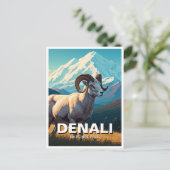 Dall Sheep in Denali Nationalpark Alaska Postkarte (Stehend Vorderseite)