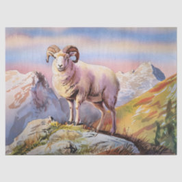 Dall Sheep Ram auf einer majestätischen Bergkuliss Seidenpapier