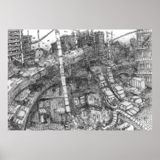 Dallas 2092 (Tinte Wash) - Poster