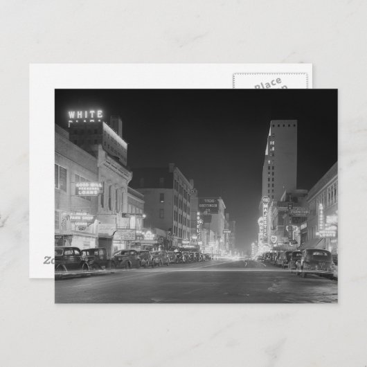Dallas bei Nacht, 1942 Postkarte (Vorne/Hinten)