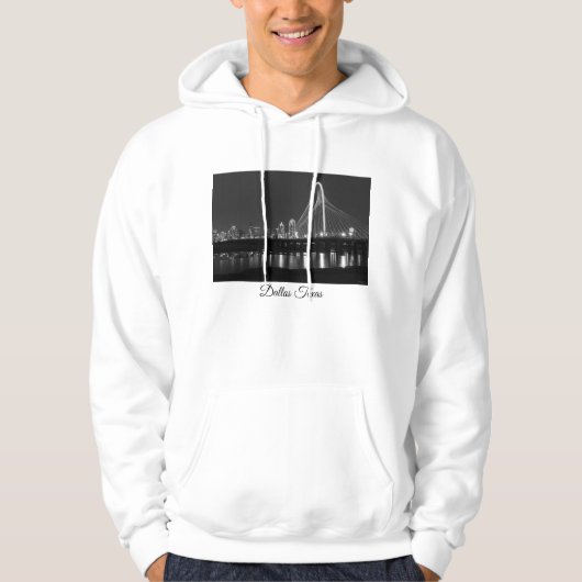 Dallas Bridge View Grayscale Hoodie (Vorderseite)