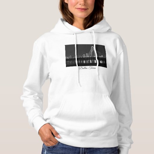 Dallas Bridge View Grayscale Hoodie (Vorderseite)