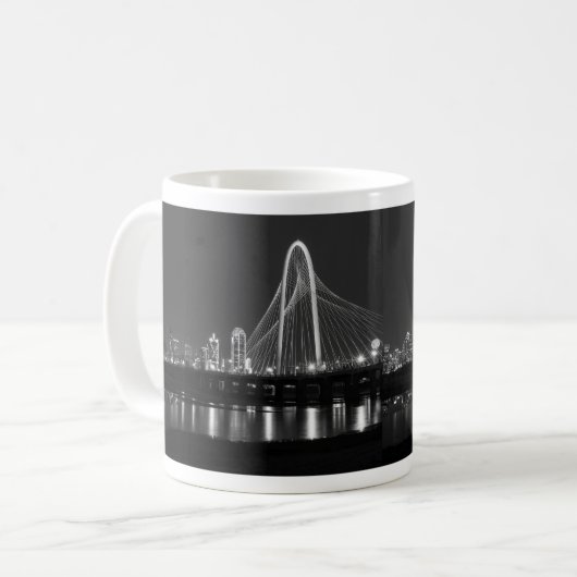 Dallas Bridge View Grayscale Kaffee Tasse (Vorderseite Links)