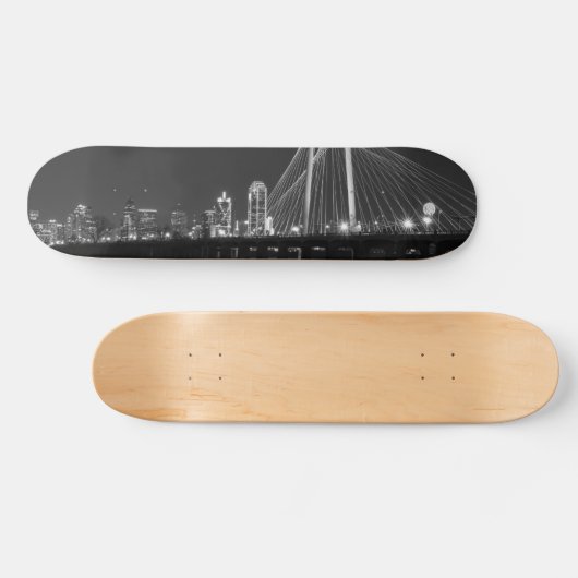 Dallas Bridge View Grayscale Skateboard (Horizontal)