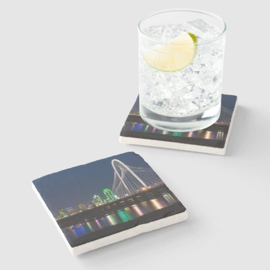 Dallas Bridge View Steinuntersetzer (Seitenansicht)