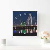 Dallas Bridge View Wall Clock Quadratische Wanduhr (Zuhause)