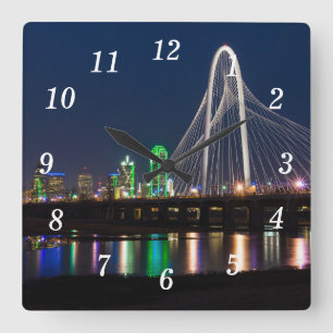 Dallas Bridge View Wall Clock Quadratische Wanduhr