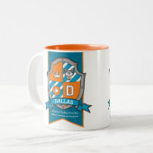 Dallas Buchstabe D Wappen orange Name bedeutet Tas Zweifarbige Tasse (Vorderseite Links)