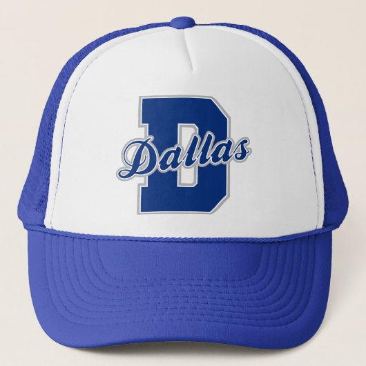 Dallas-Buchstabe Truckerkappe (Vorderseite)