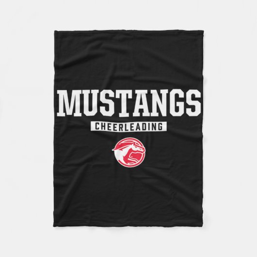 Dallas Center-grimes Mustangs Logo Cheerleading HS Fleecedecke (Vorderseite)