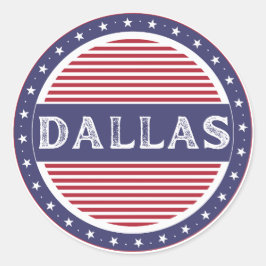 Dallas City Pride Emblem – American Identity Runder Aufkleber