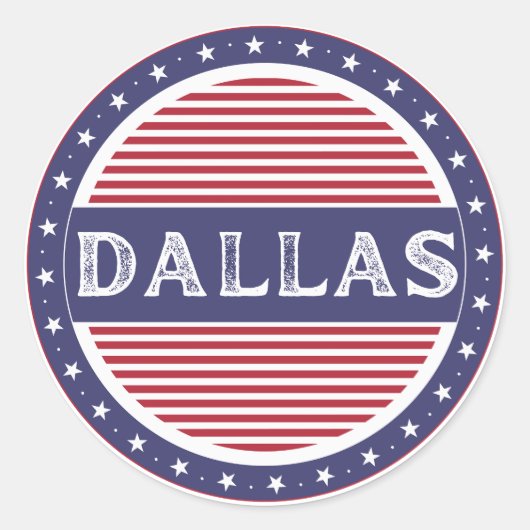 Dallas City Pride Emblem – American Identity Runder Aufkleber (Vorderseite)