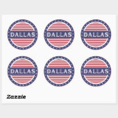 Dallas City Pride Emblem – American Identity Runder Aufkleber (Blatt)