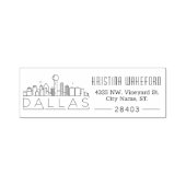 Dallas City Skyline | Benutzerdefinierte Adresse Permastempel (Design)