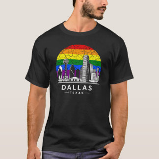 Dallas City Texas Rainbow Flag T-Shirt