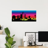 Dallas Color Skyline Poster (Heimbüro)