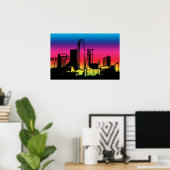 Dallas Color Skyline Poster (Heimbüro)