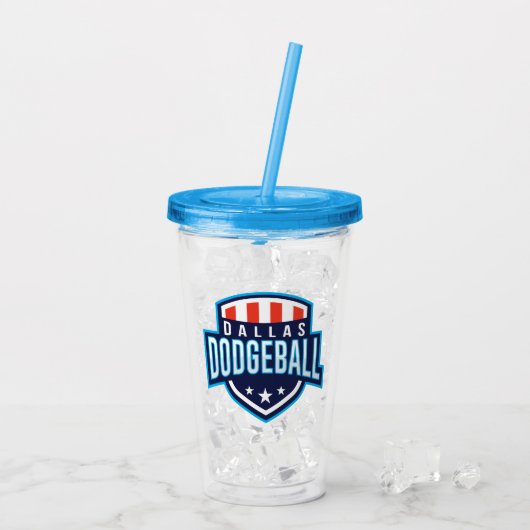 Dallas Dodgeball Logo Acrylic Tumbler Acryltrinkbecher (Rückseite Ice)