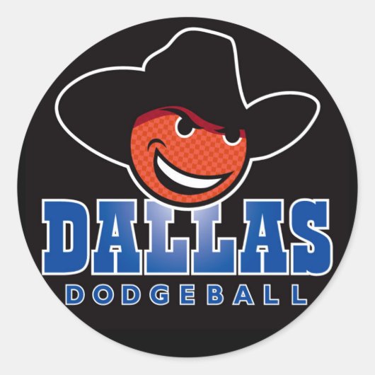 Dallas Dodgeball Logo-Aufkleber Runder Aufkleber (Vorderseite)