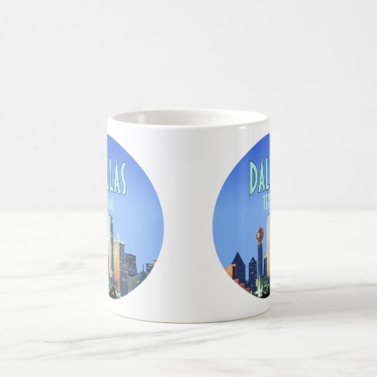 Dallas Downtown Texas Vintag Kaffeetasse (Mittel)