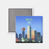 Dallas Downtown Texas Vintag Magnet (Vorderseite/Rückseite)